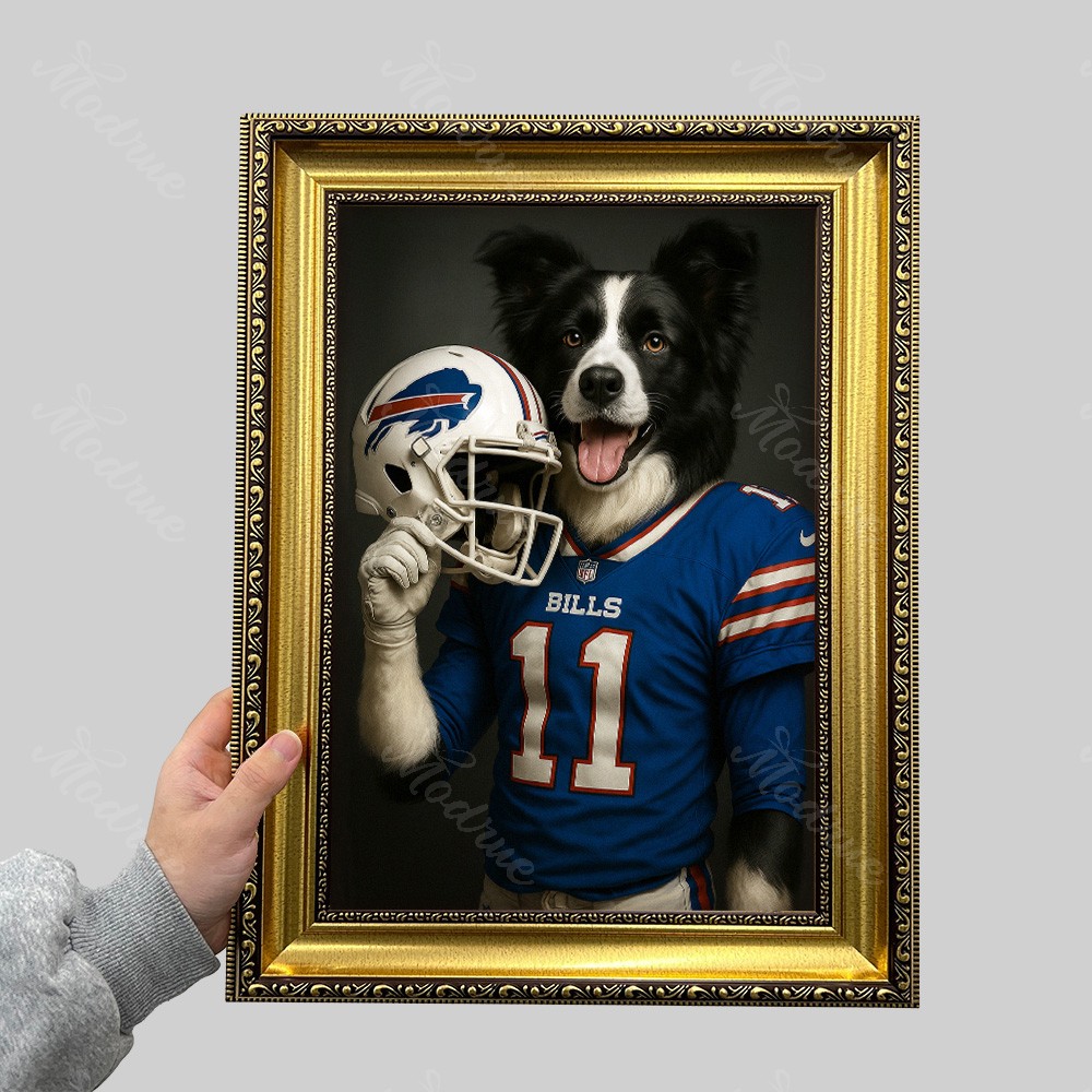 Custom American Football Pet NFL Canvas Portrait