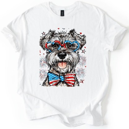 Custom Patriotic Dog T-Shirt – 4th of July Fireworks Design