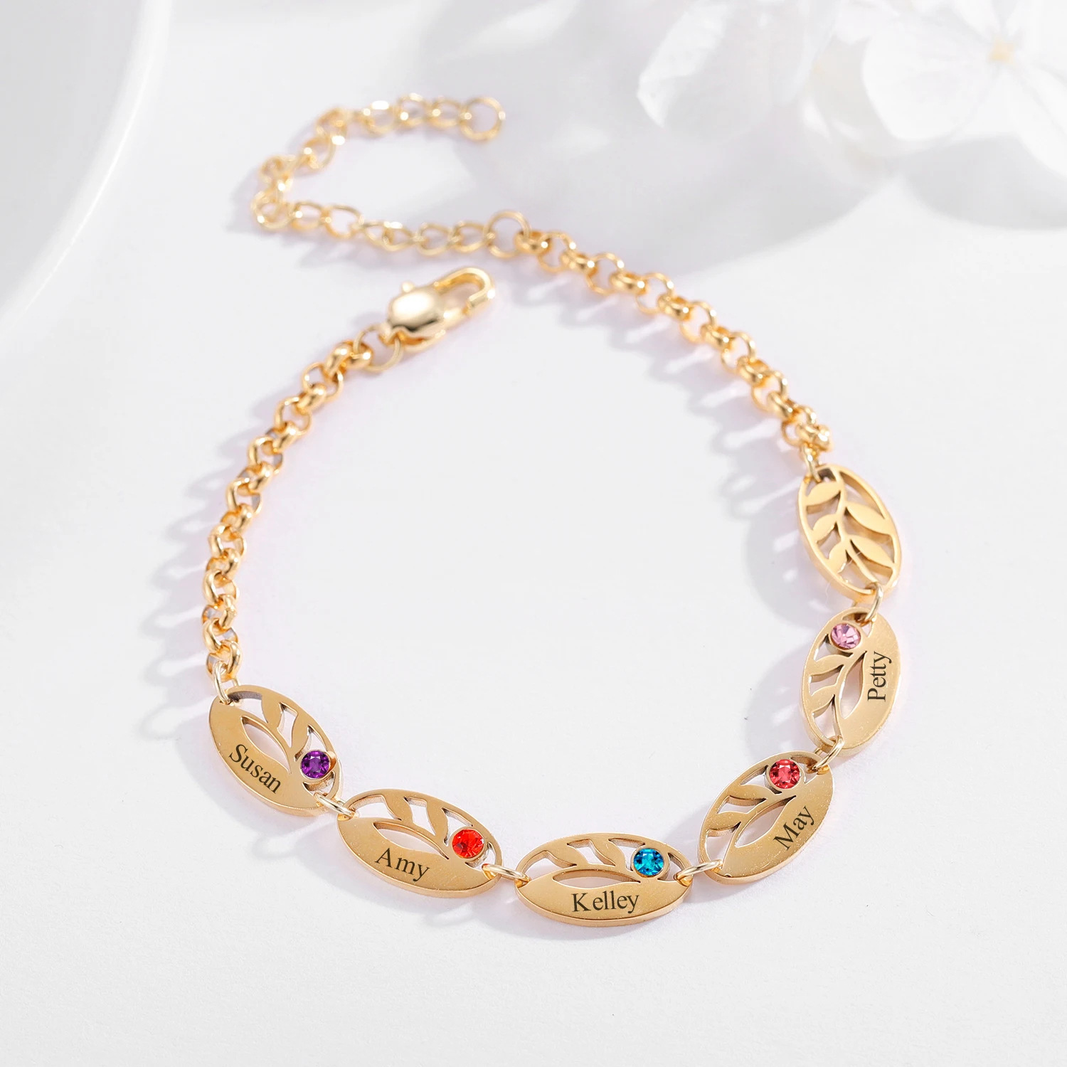 Personalized Leaf Bracelet   