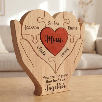 You Are The Piece That Hold Us Together-Personalized Wooden Family Puzzle