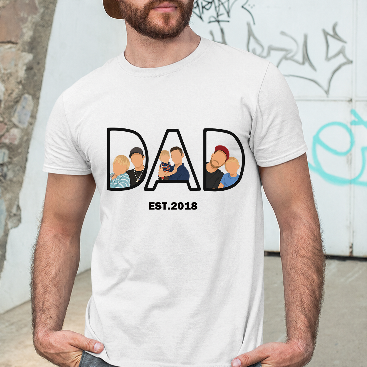 Custom DAD Photo Portrait Shirt