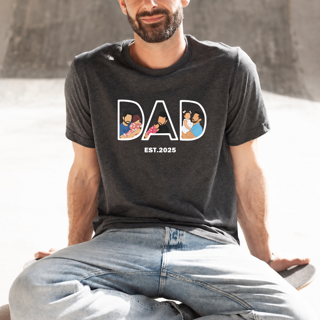 Custom DAD Photo Portrait Shirt