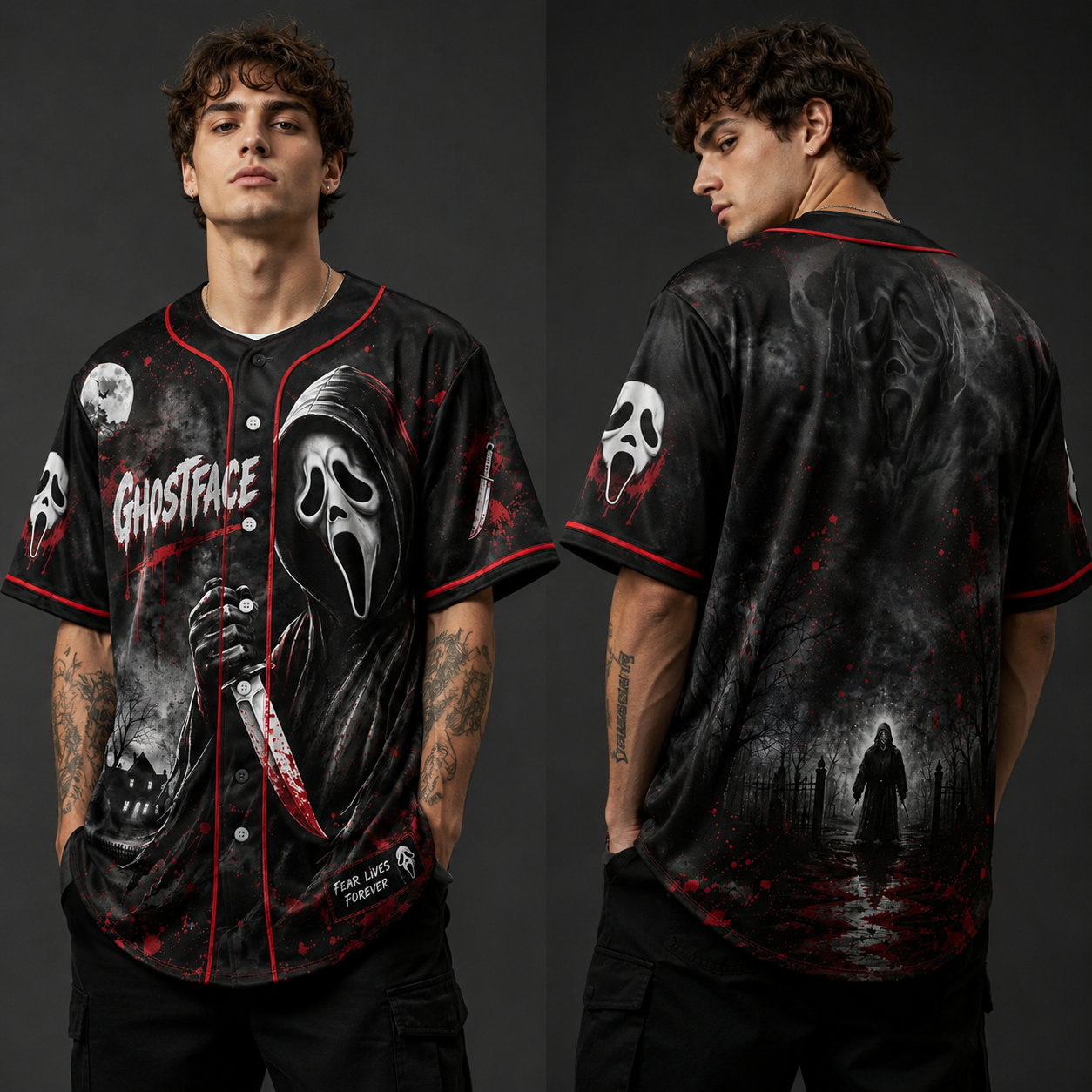 Halloween Horror Slasher Baseball Jersey