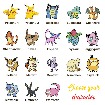 Custom Anime PokeLove 8 Types V Card For Couples Pokecard with Poke Character