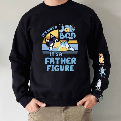 Custom Father Figure Sweatshirt with Kid's Name on Sleeve