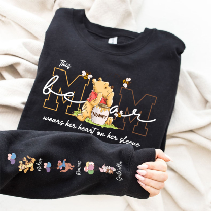 Custom Mama Bear Sweatshirt With Kids Names Sleeve