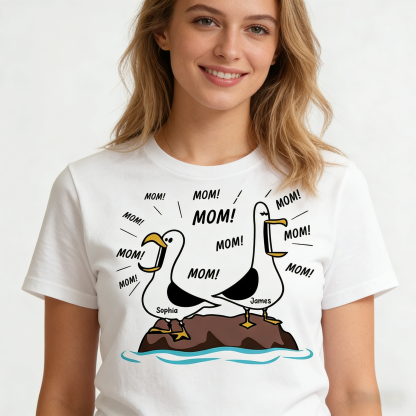 Seagull Mom Mom Mom - Personalized Shirt - Funny Mother's Day Gift For Mom