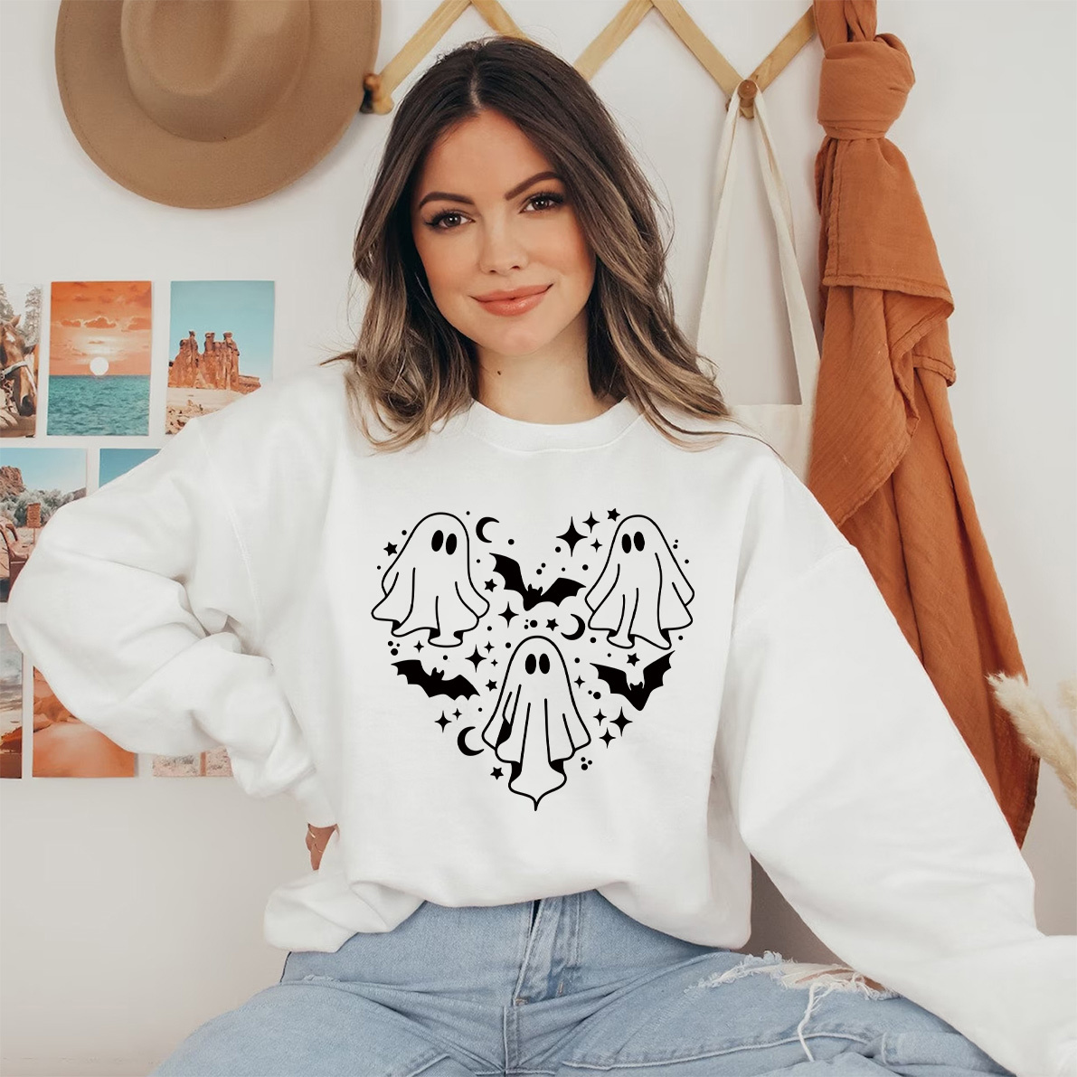 Ghost Heart Love Halloween sweatshirt