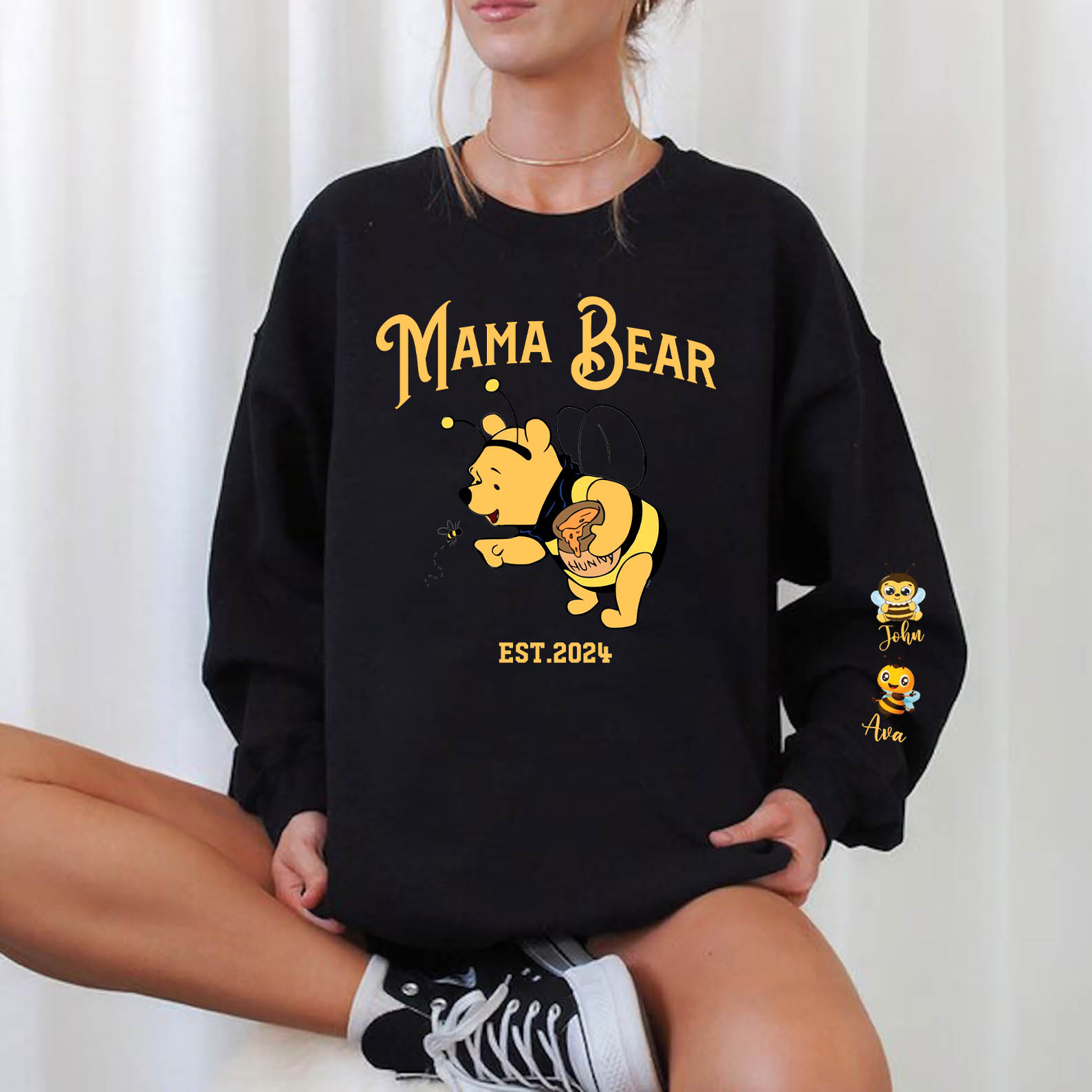 Custom Mama Bear Mommy to Bee Sweatshirt
