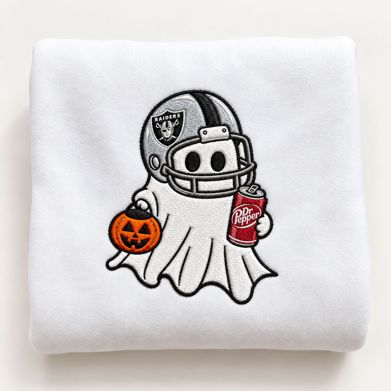 Custom Football Ghost Drinking Embroidered Sweatshirt