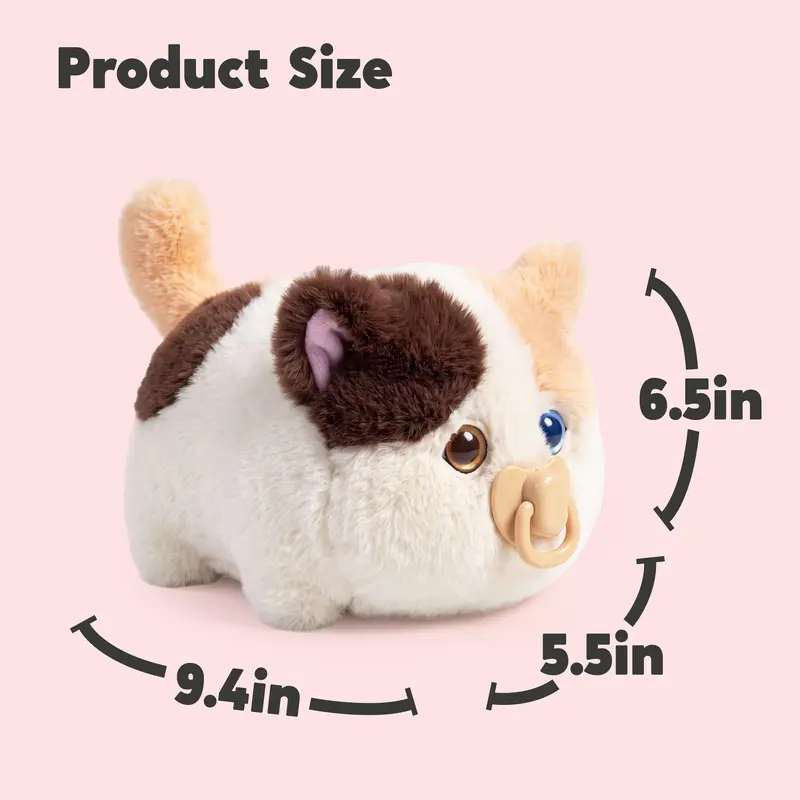 Interactive Fluffy Cat Plush Toy - Touch, Talk & Snore Sleep Mode - View