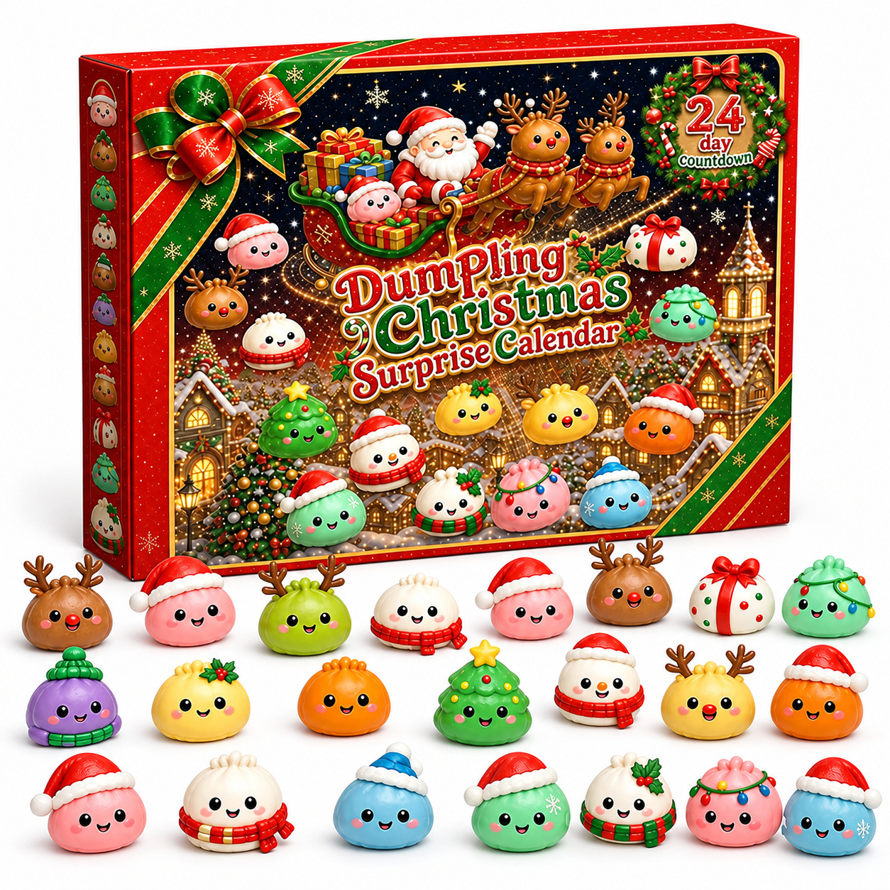 2026 Christmas Dumpling Squishy Advent Calendar - 24-Day Countdown