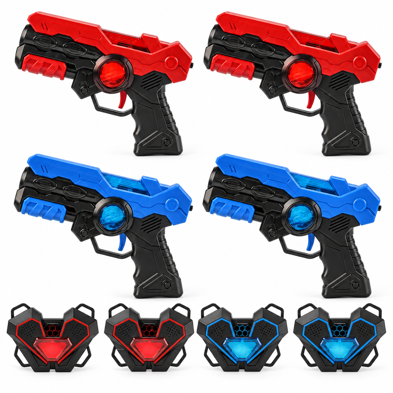 Family Infrared Laser Tag Blasters & Sensor Vests Battle Set