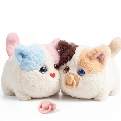 Interactive Fluffy Cat Plush Toy - Touch, Talk & Snore Sleep Mode - View