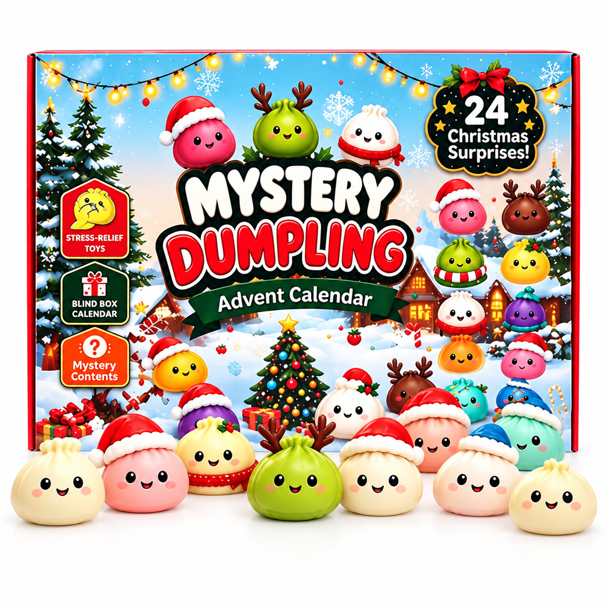 2026 Christmas Dumpling Squishy Advent Calendar - 24-Day Countdown