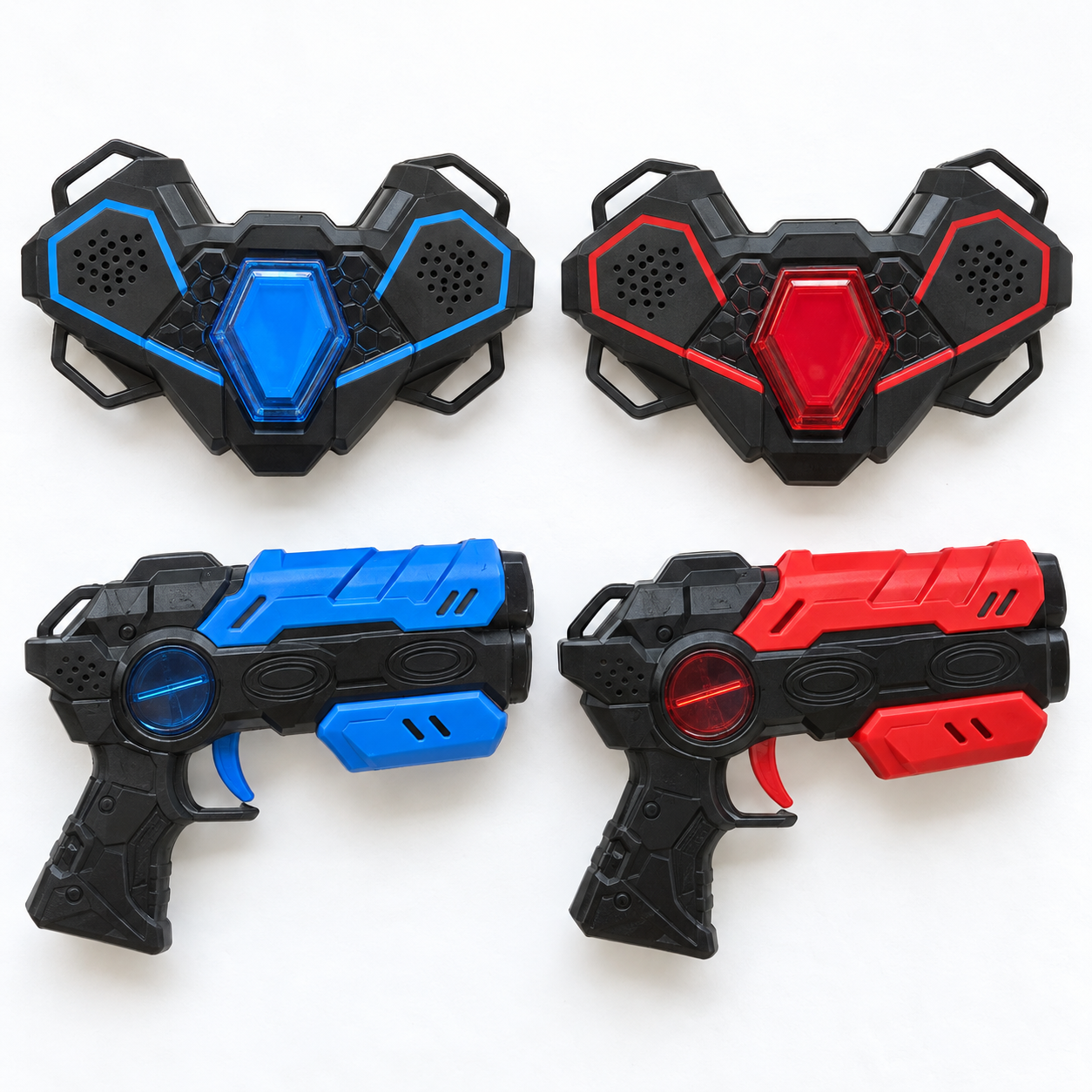 Family Infrared Laser Tag Blasters & Sensor Vests Battle Set