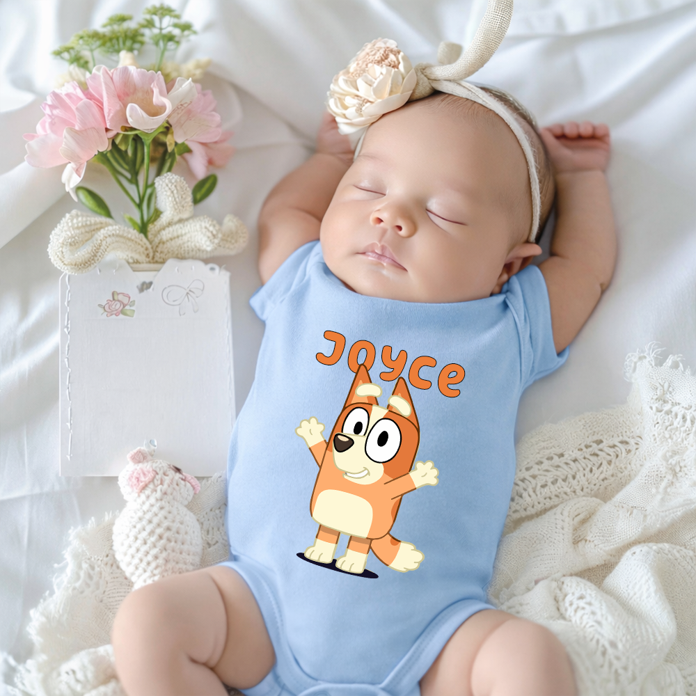Personalized Cartoon Baby Onesie Cute Bodysuit with Name