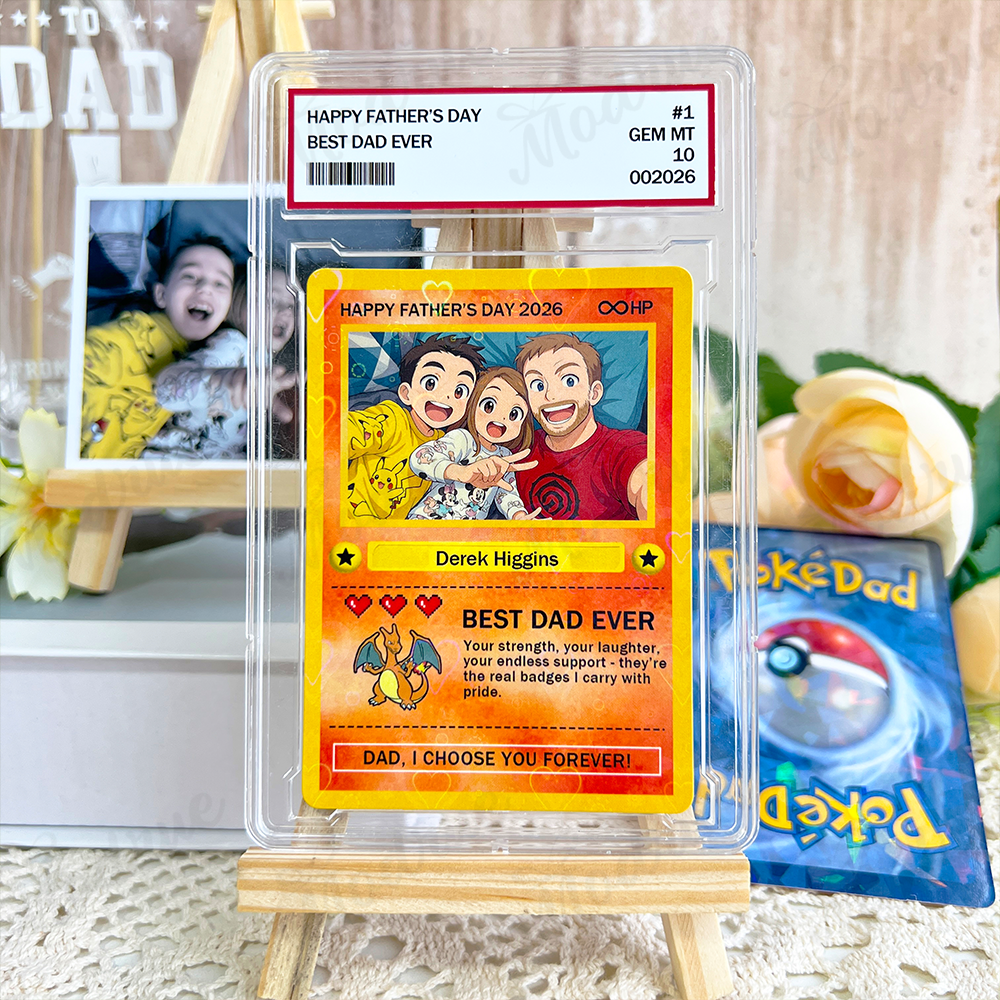 Custom Anime Photo "Best Dad Ever" Trading Card