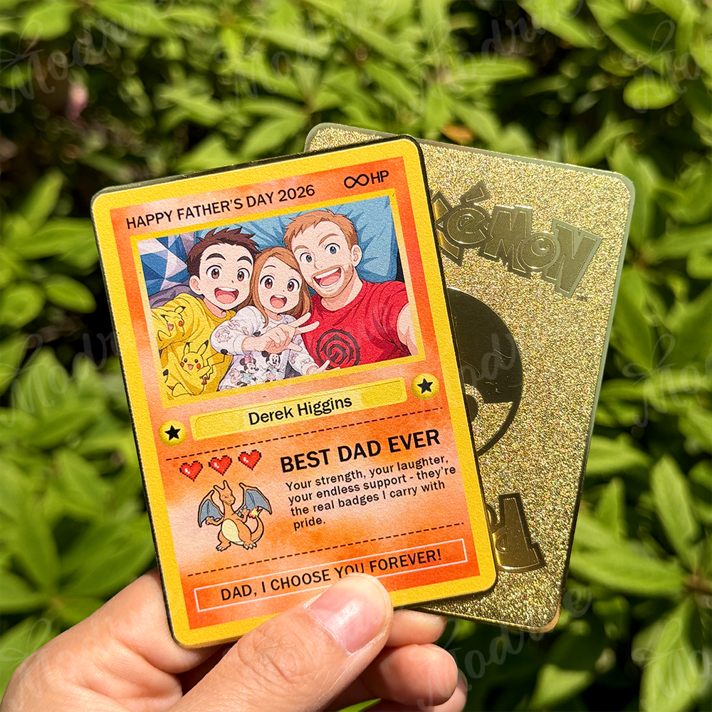 Custom Anime Photo "Best Dad Ever" Trading Card