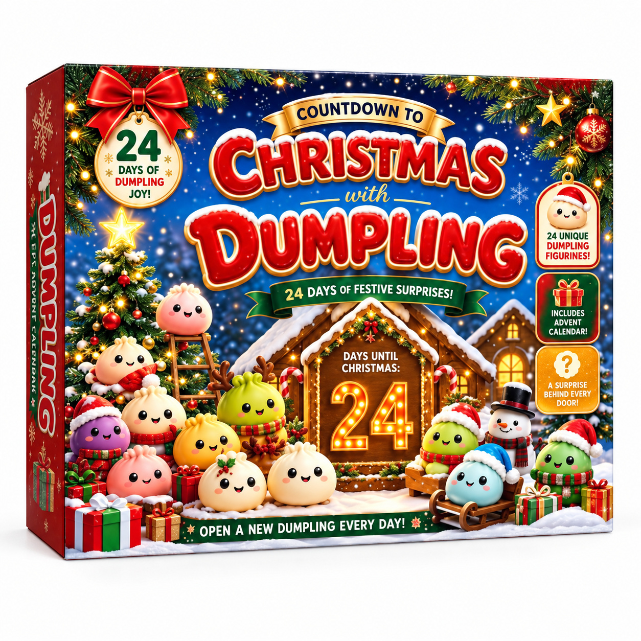 2026 Christmas Dumpling Squishy Advent Calendar - 24-Day Countdown