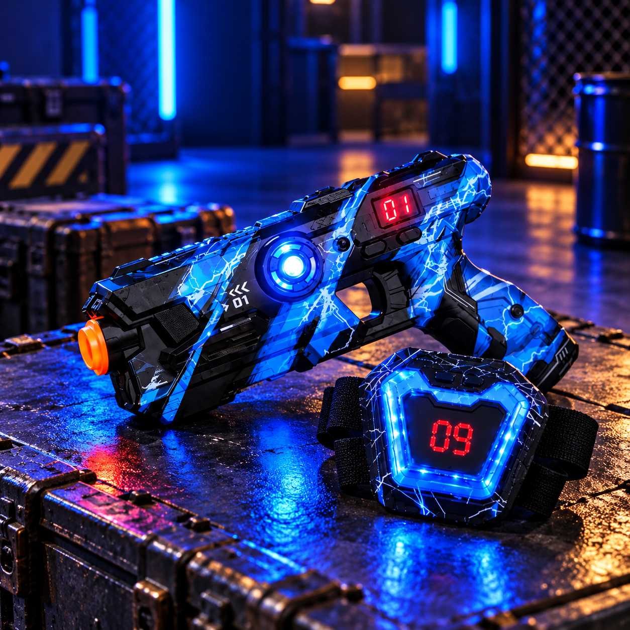 Family Infrared Laser Tag Blasters & Sensor Vests Battle Set