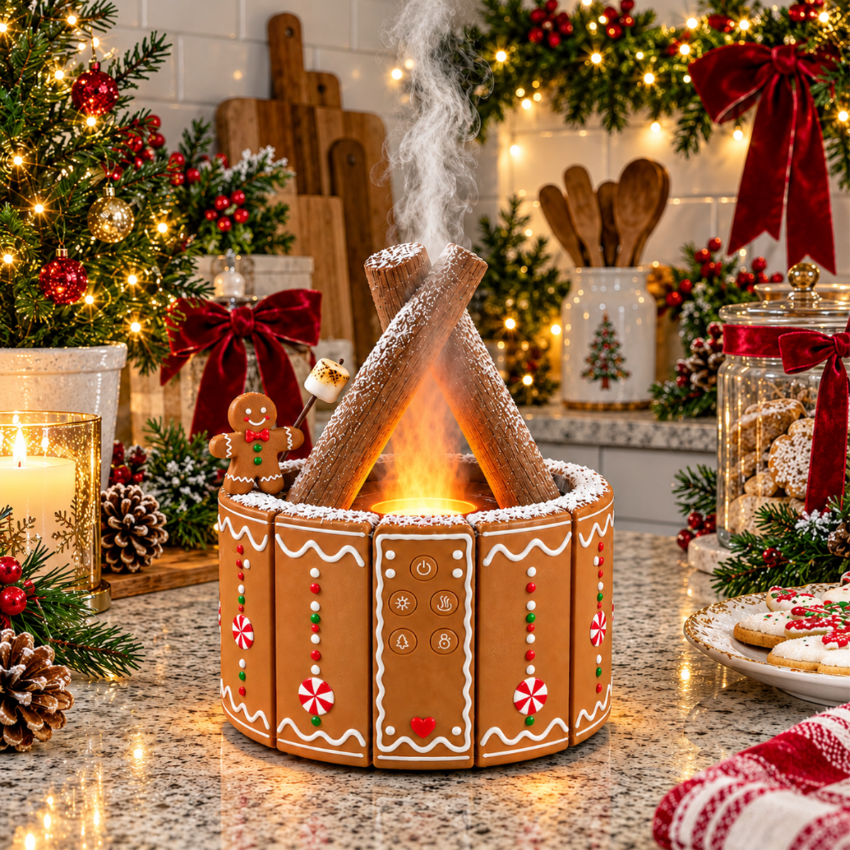Christmas Village Diffuser - Chimney Mist Holiday Room Decor - View