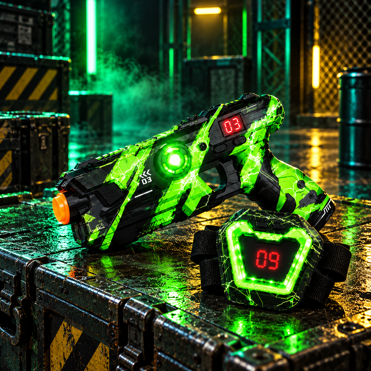 Family Infrared Laser Tag Blasters & Sensor Vests Battle Set