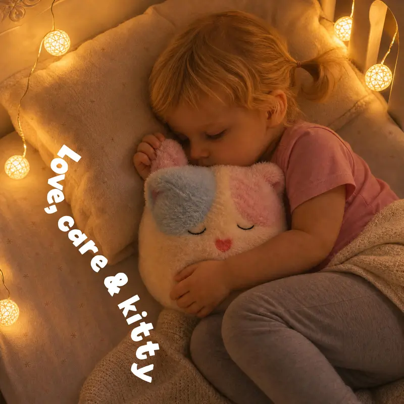 Interactive Fluffy Cat Plush Toy - Touch, Talk & Snore Sleep Mode - View