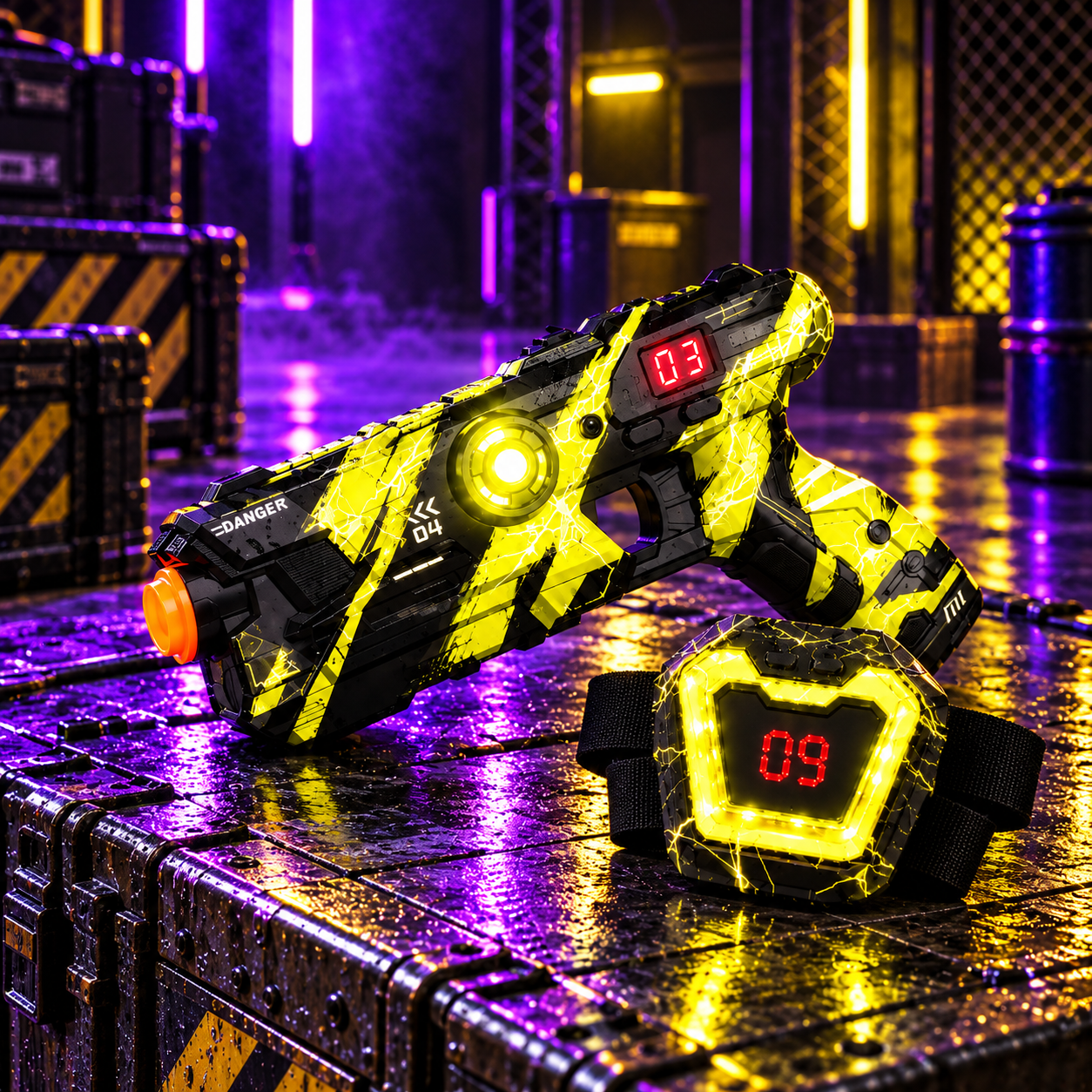 Family Infrared Laser Tag Blasters & Sensor Vests Battle Set
