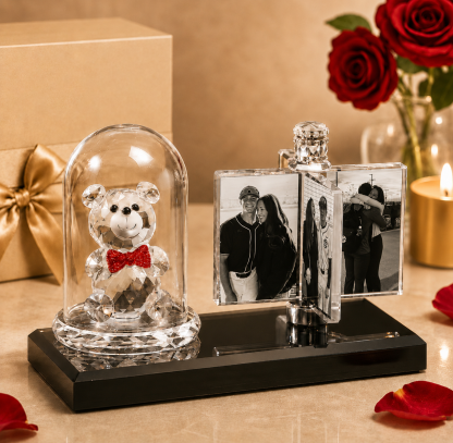 Custom Photo Rotating Crystal Gift Set