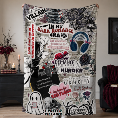 Dark Romance Gothic Brushed Flannel Throw Blanket