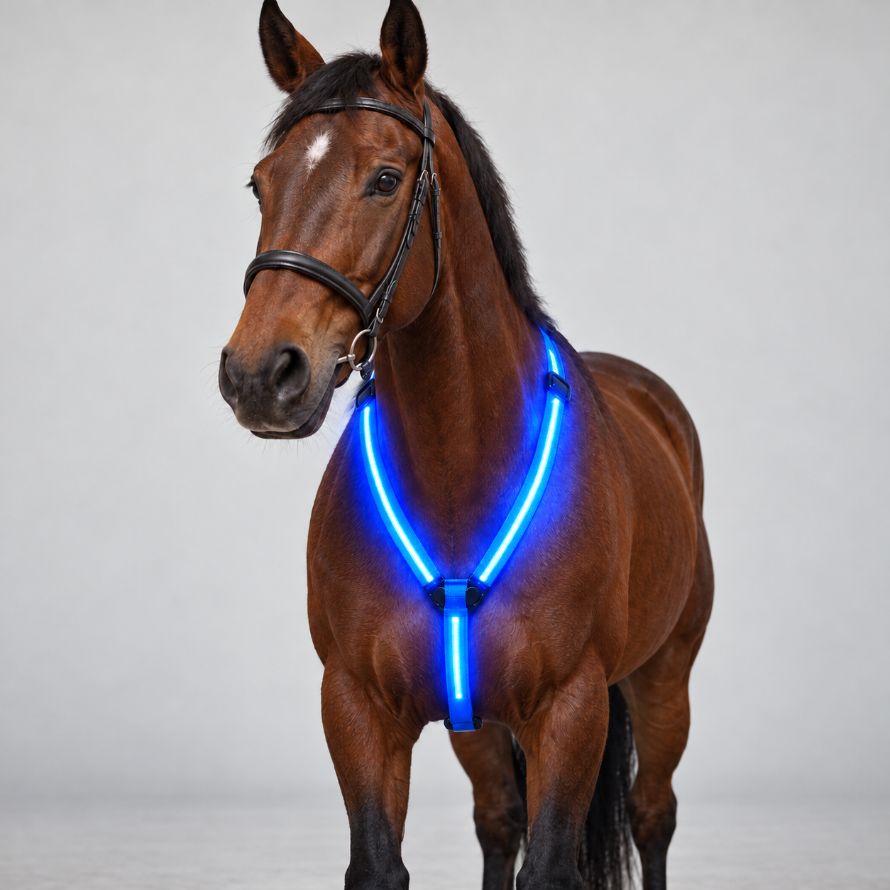 Glow Chest Strap in Action on Horse