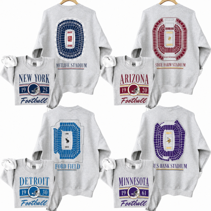 Vintage All Team Football 2 Sided Sweatshirt