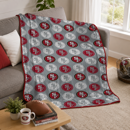 Football Team Pattern Flannel Blanket