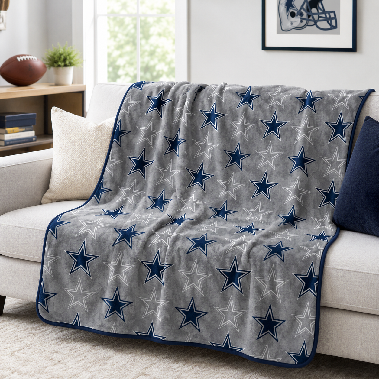 Football Team Pattern Flannel Blanket