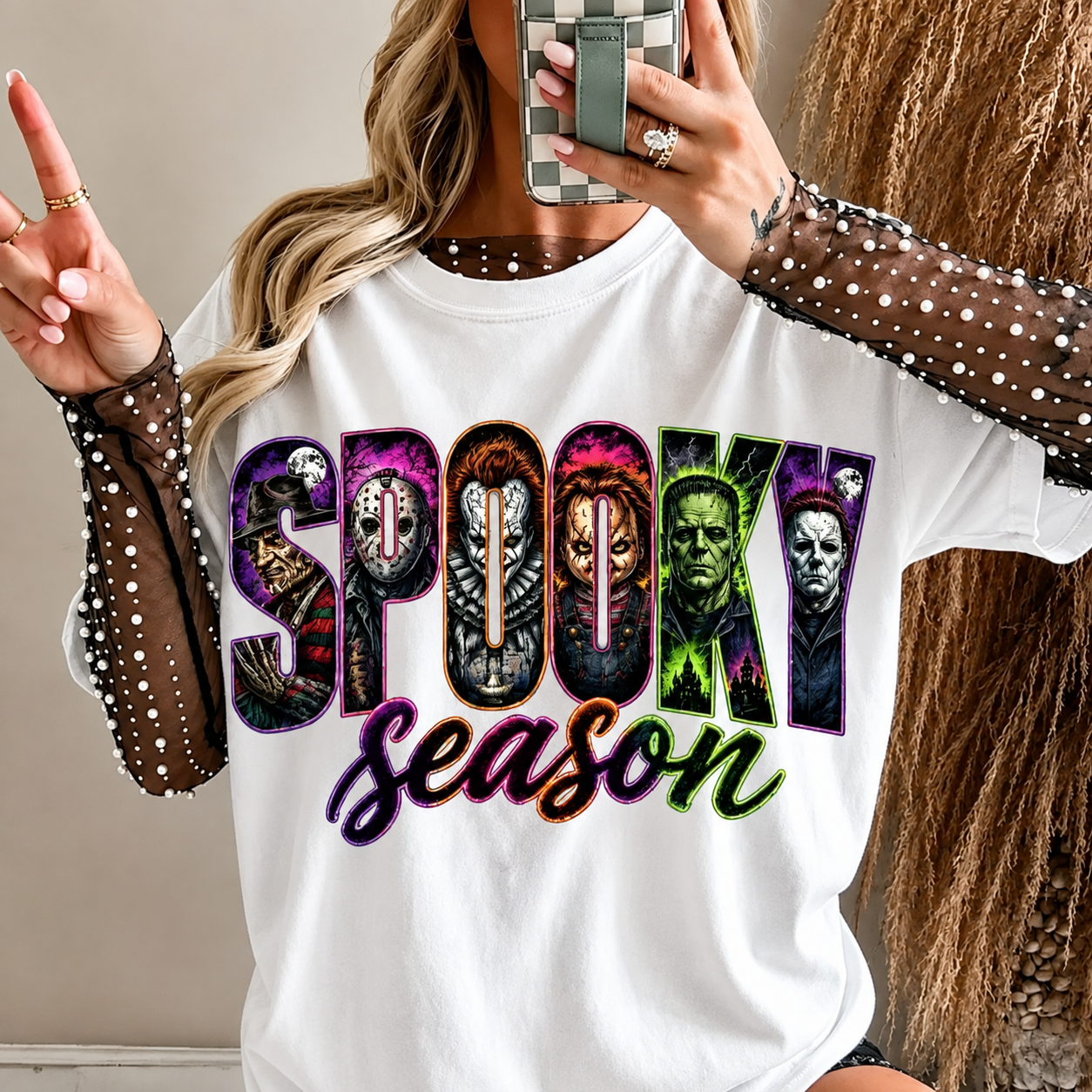 Neon Horror Halloween Shirt