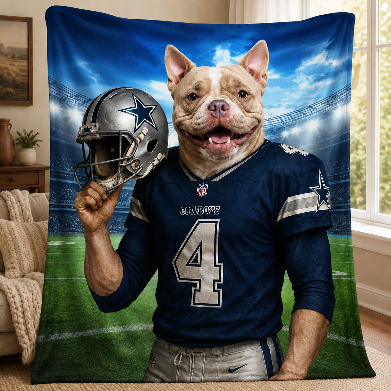 Personalized Football Pet Blanket🏈