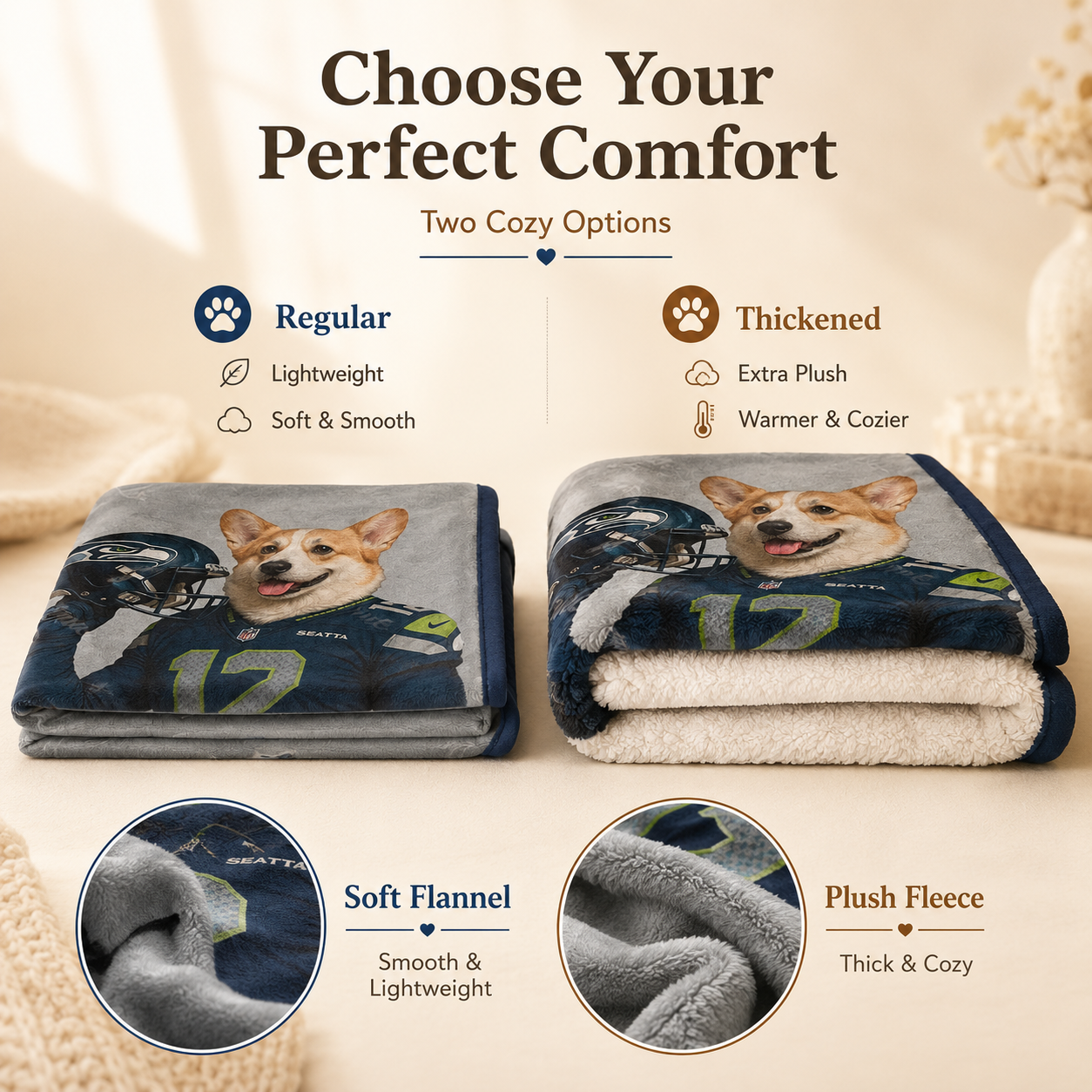 Personalized Football Pet Blanket🏈