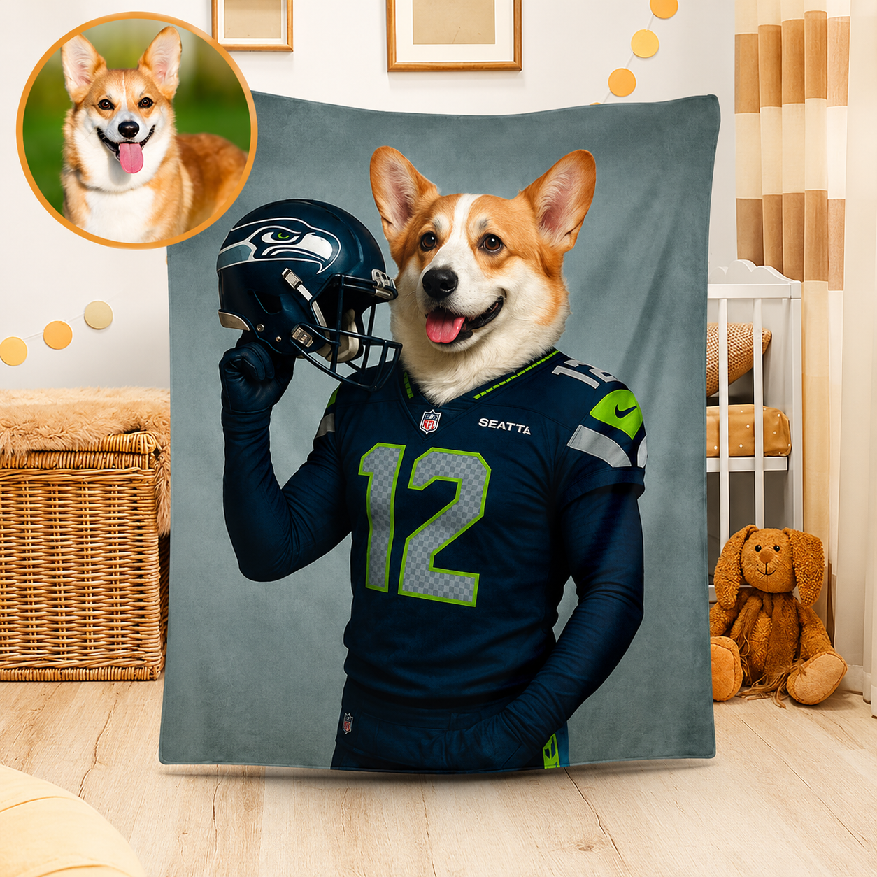 Personalized Football Pet Blanket🏈