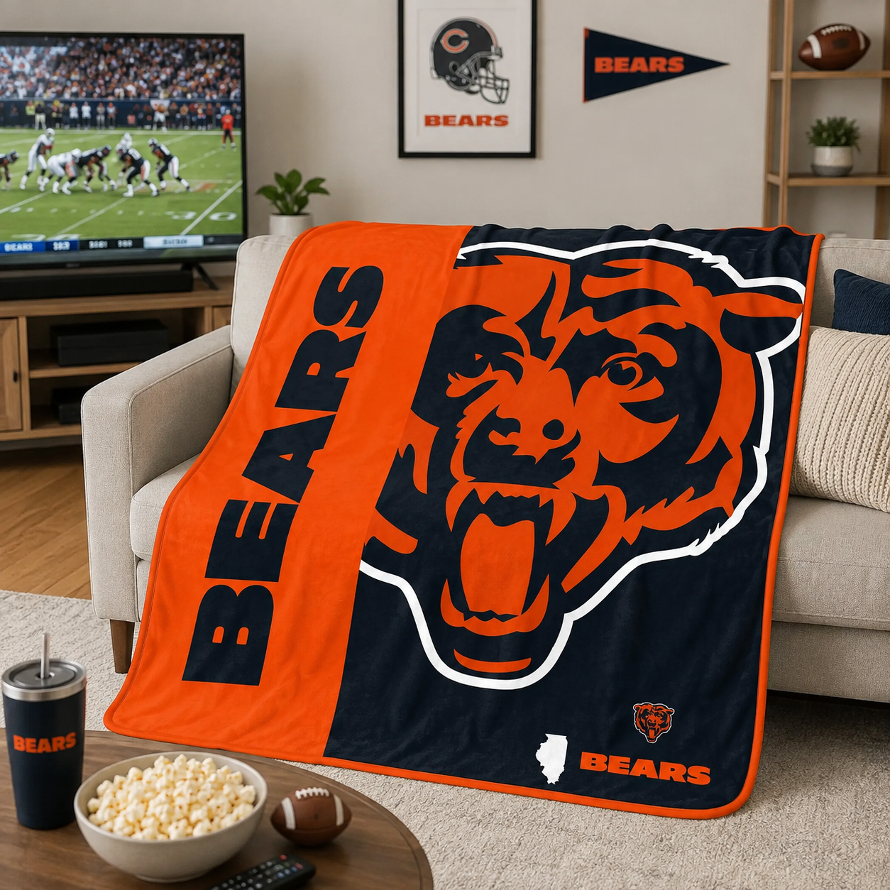 Football Blanket Soft Throw Game Day Gift