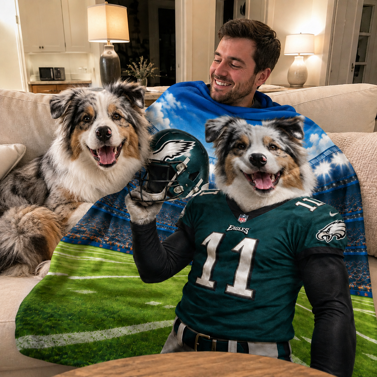 Personalized Football Pet Blanket🏈