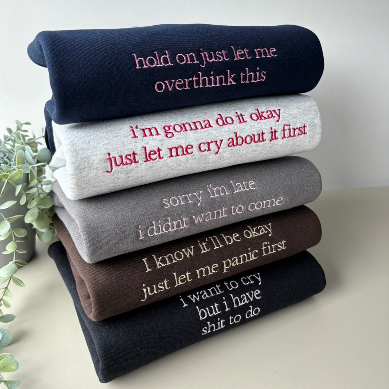 Quote Embroidered Sweatshirt