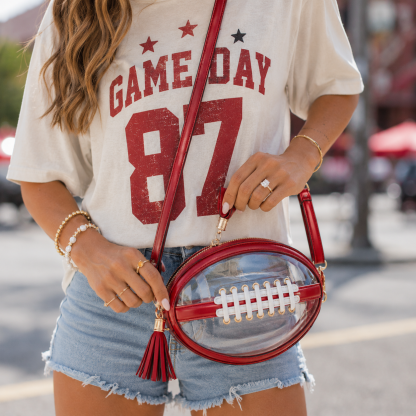 Football Shaped Clear Stadium Bag