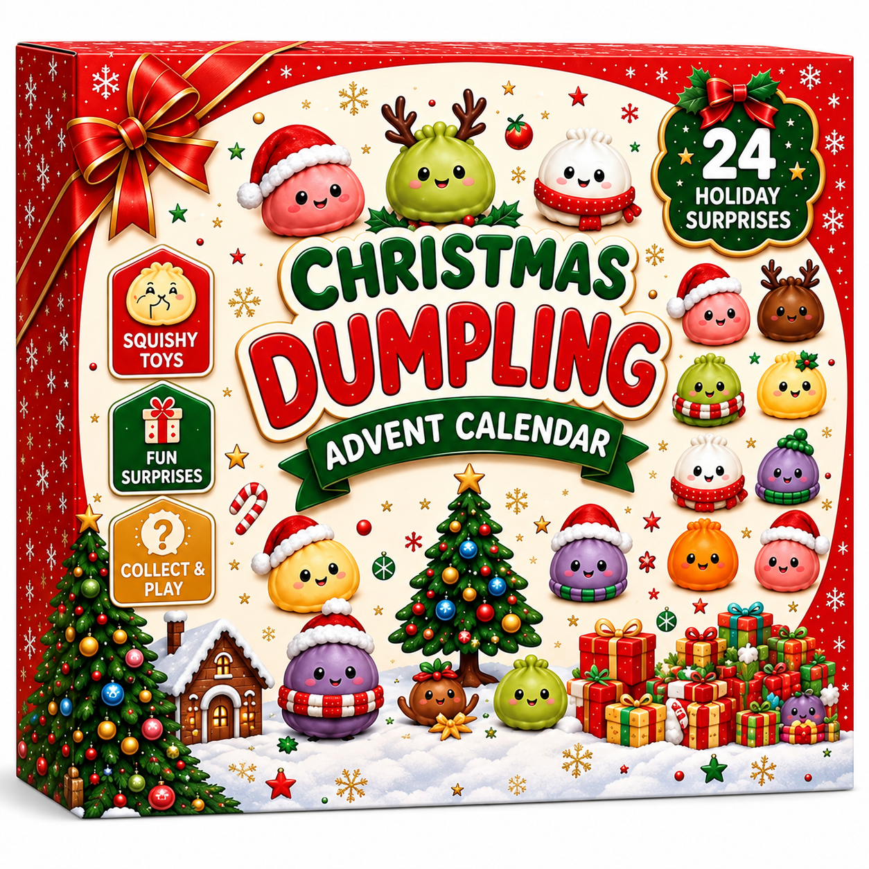2026 Christmas Dumpling Squishy Advent Calendar - 24-Day Countdown