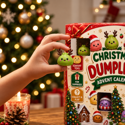 2026 Christmas Dumpling Squishy Advent Calendar - 24-Day Countdown