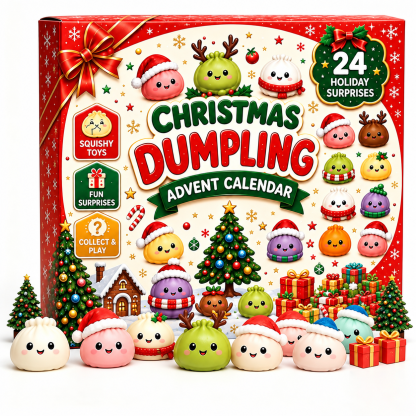 2026 Christmas Dumpling Squishy Advent Calendar - 24-Day Countdown