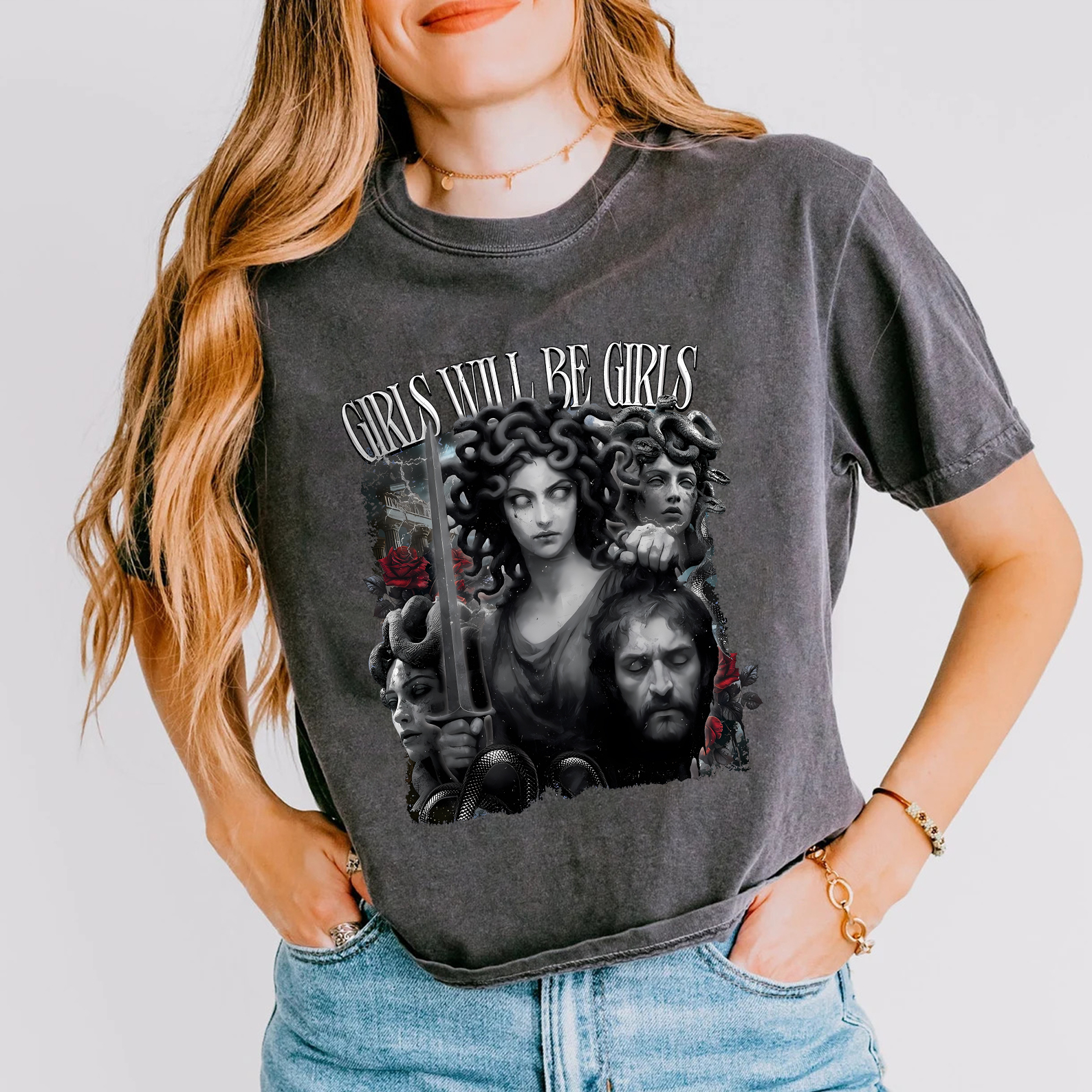 Girls Will Be Girls Shirt, Medusa with the Head of Perseus Tee