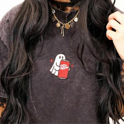 Embroidered Spooky Drink Ghost Sweatshirt
