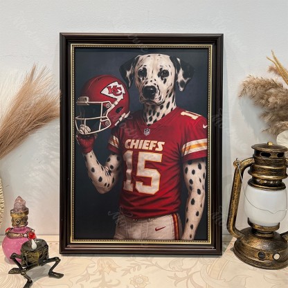 Custom American Football Pet NFL Canvas Portrait