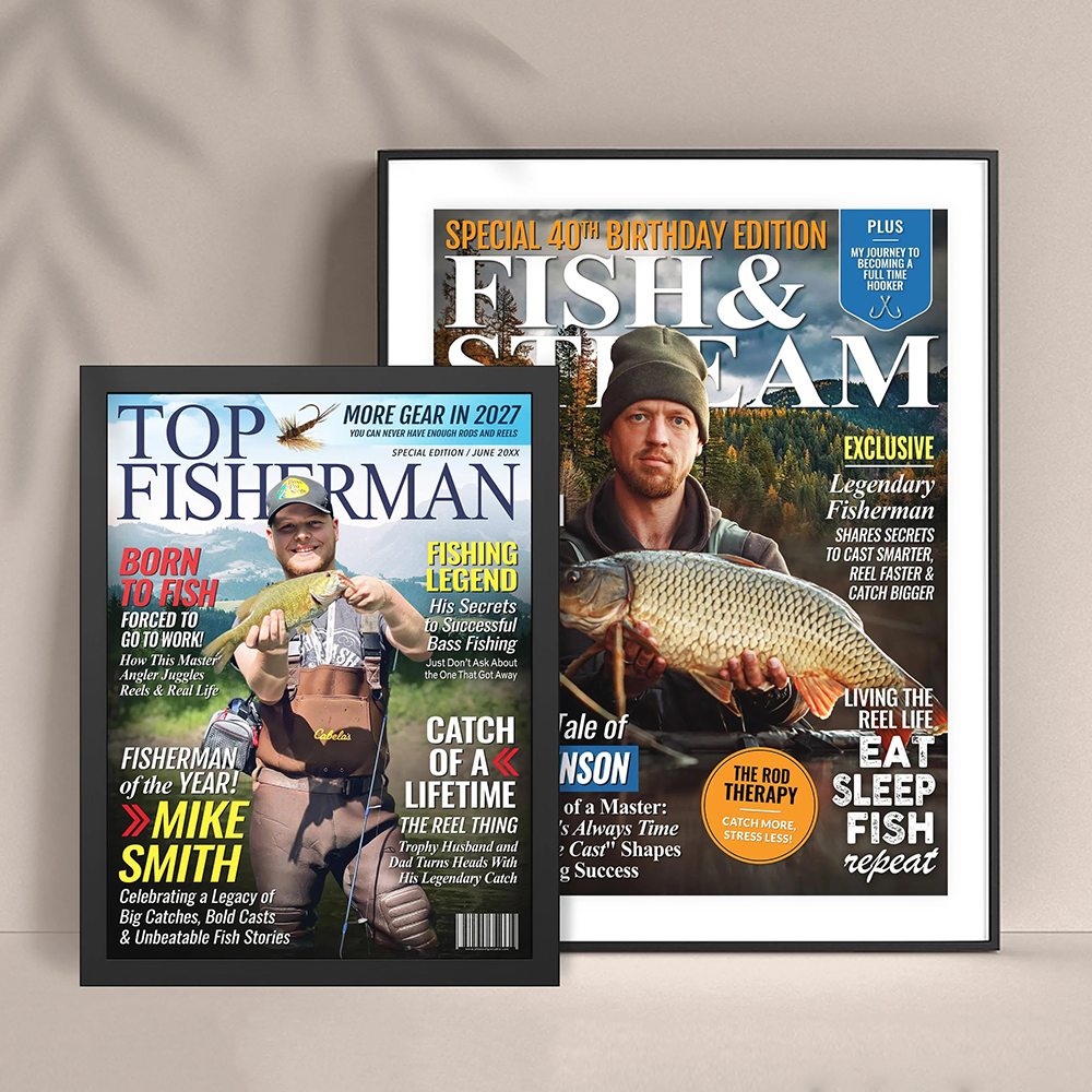Custom Fishing Magazine Cover Poster